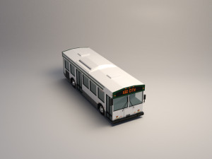 low-poly cartoon city bus 3D Model