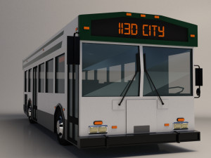 low-poly cartoon city bus 3D Model