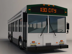 low-poly cartoon city bus 3D Model