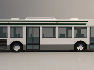 low-poly cartoon city bus 3D Model