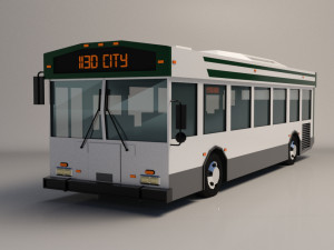 low-poly cartoon city bus 3D Model