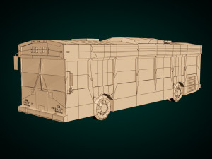 low-poly cartoon city bus 3D Model