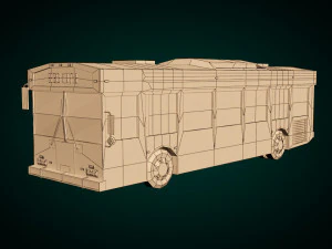 low-poly cartoon city bus 3D Model