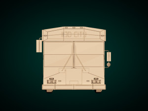 low-poly cartoon city bus 3D Model