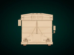 low-poly cartoon city bus 3D Model