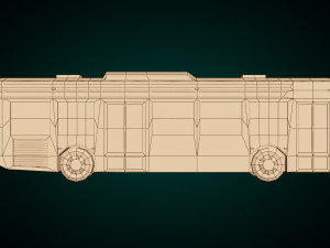 low-poly cartoon city bus 3D Model