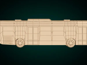low-poly cartoon city bus 3D Model