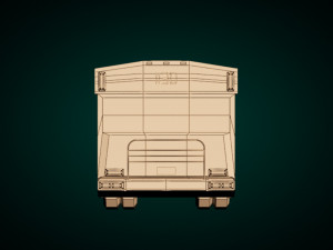 low-poly cartoon city bus 3D Model