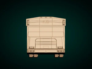 low-poly cartoon city bus 3D Model