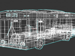 low-poly cartoon city bus 3D Model