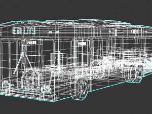 low-poly cartoon city bus 3D Model