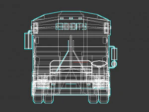 low-poly cartoon city bus 3D Model