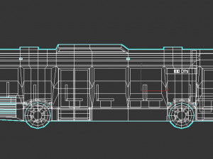 low-poly cartoon city bus 3D Model