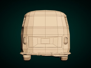 low-poly cartoon vw transporter bus 3Dモデル