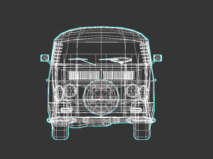 low-poly cartoon vw transporter bus 3Dモデル