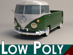 low-poly cartoon samba pickup 3D 模型