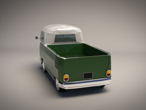 low-poly cartoon samba pickup 3D Model
