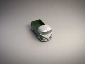 low-poly cartoon samba pickup 3D Model