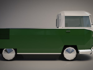 low-poly cartoon samba pickup 3D Model