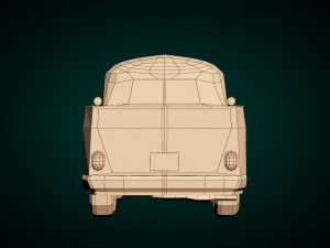 low-poly cartoon samba pickup 3D Model