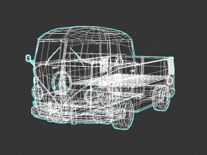 low-poly cartoon samba pickup 3D Model