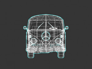 low-poly cartoon samba pickup 3D Model