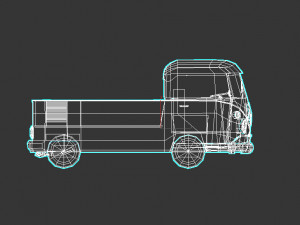 low-poly cartoon samba pickup 3D Model