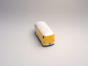 low-poly cartoon vw transporter bus 3D Model