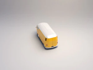 low-poly cartoon vw transporter bus 3D Model