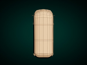 low-poly cartoon vw transporter bus 3D Model