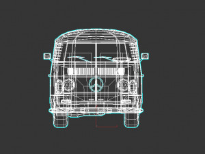 low-poly cartoon vw transporter bus 3D Model