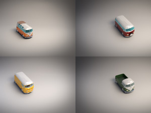 low-poly cartoon camper pack 3D Modell