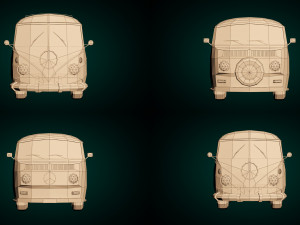low-poly cartoon camper pack 3D Modell