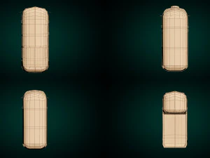 low-poly cartoon camper pack 3D Model