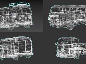 low-poly cartoon camper pack 3D Modell