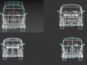 low-poly cartoon camper pack 3D Modell