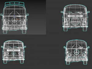 low-poly cartoon camper pack 3D Model