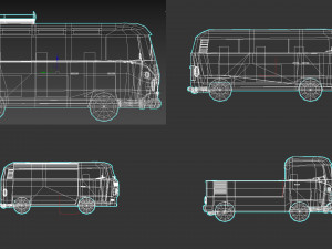 low-poly cartoon camper pack 3D Modell