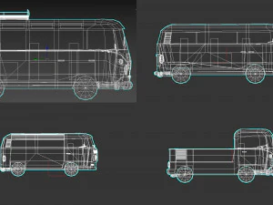 low-poly cartoon camper pack 3D Model