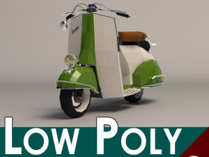 low poly cartoon vespa scooter Model 3D