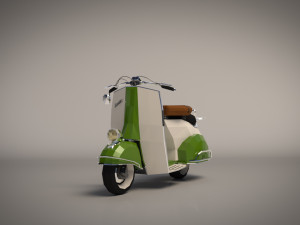 low poly cartoon vespa scooter 3D 模型