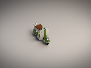 low poly cartoon vespa scooter 3D 模型