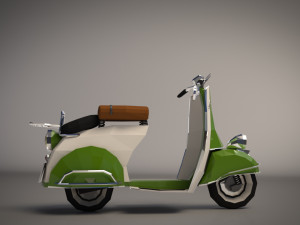 low poly cartoon vespa scooter 3D 模型