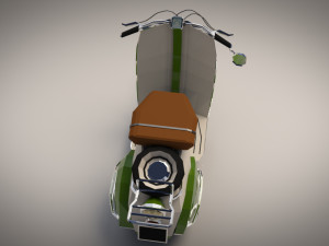 low poly cartoon vespa scooter 3D 模型