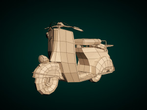 low poly cartoon vespa scooter 3D 模型