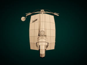 low poly cartoon vespa scooter 3D 模型