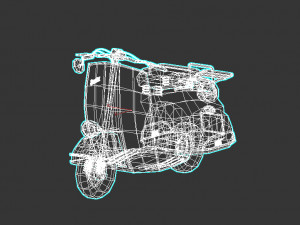 low poly cartoon vespa scooter 3D 模型