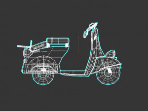low poly cartoon vespa scooter 3D 模型