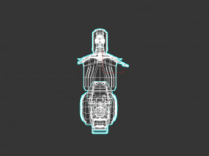 low poly cartoon vespa scooter 3D 模型