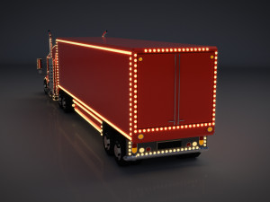 low poly cartoon christmas truck Modelo 3D